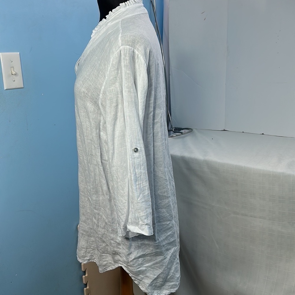 Rosemary made In Italy linen Blouse in white NWOT - Picture 3 of 8